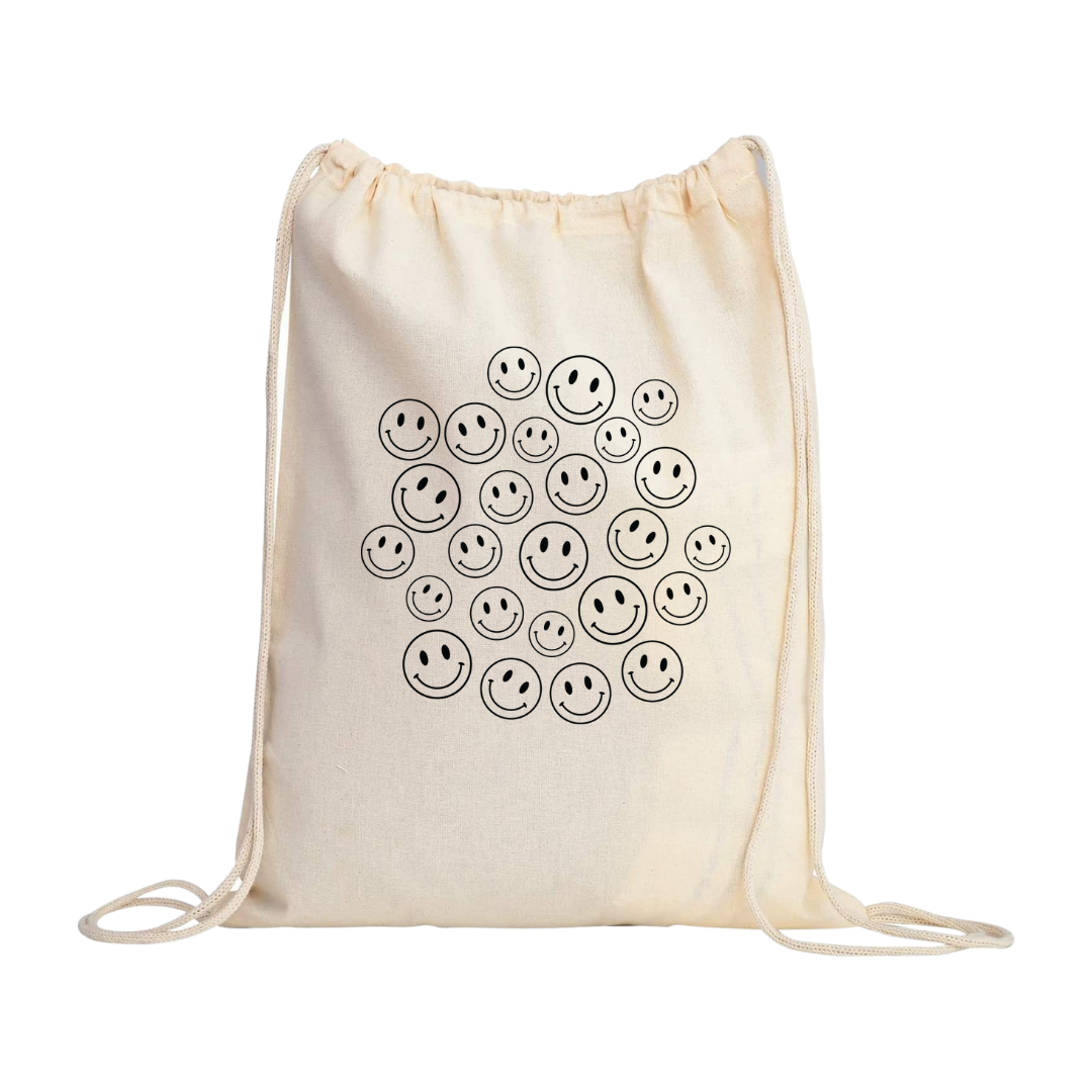 Face fashion drawstring bag