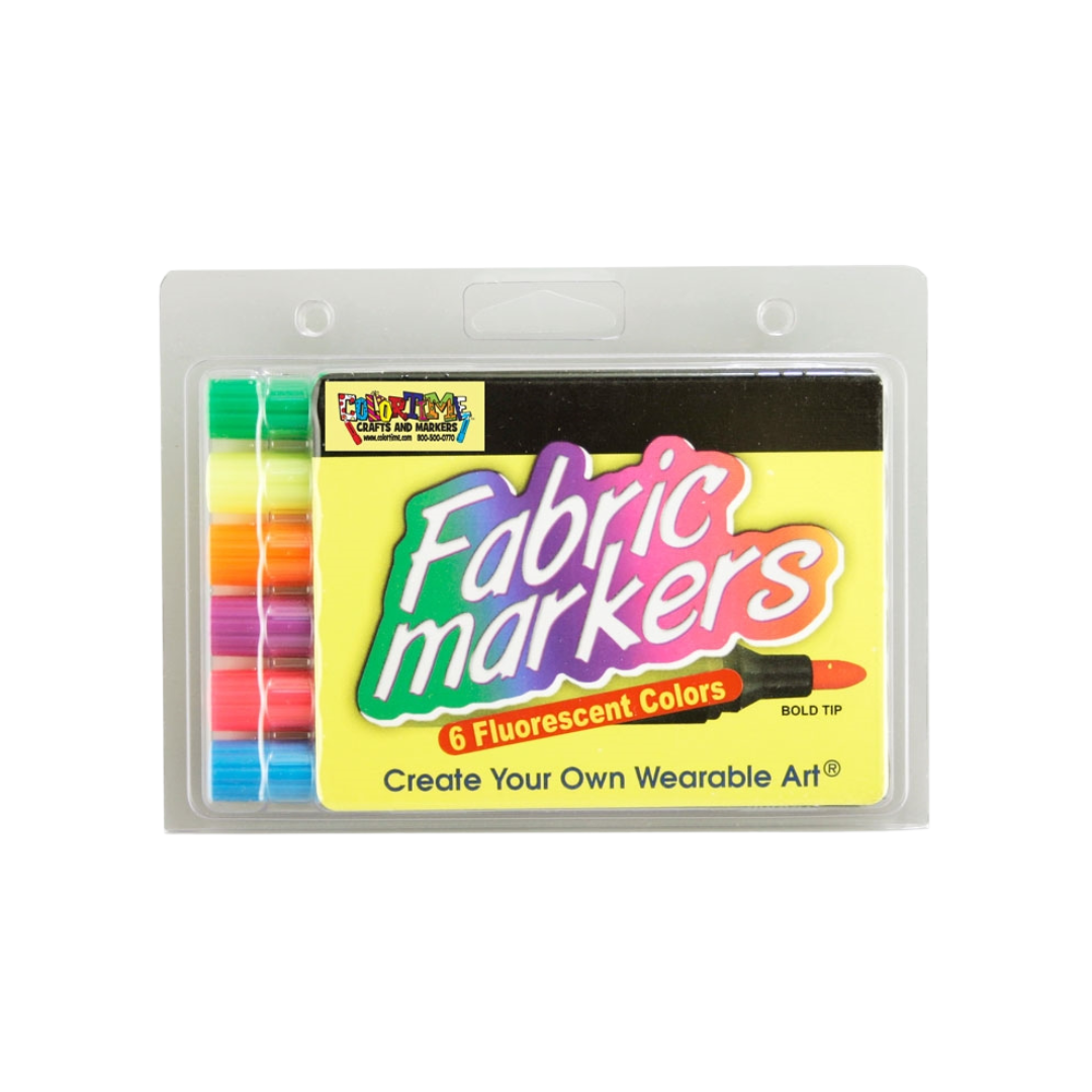 Colortime Fabric Markers Economy Pack - Fluorescent